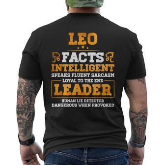 Leo Facts Intelligent Zodiac Sign Birthday July And August Mens Back Print T-shirt | Mazezy DE
