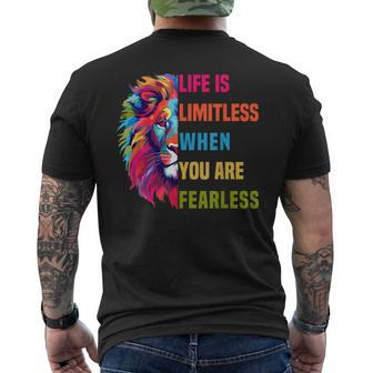 Leo Season Lion Motivational Inspirational Mens Back Print T-shirt - Seseable
