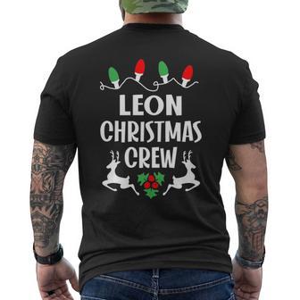 Leon Name Gift Christmas Crew Leon Mens Back Print T-shirt | Seseable UK