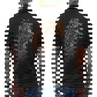 Leopard Cheetah Tiger Leopard Face Lion Cat Mens Back Print T-shirt - Monsterry