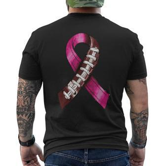 Leopard Game Day Pink American Football Tackle Breast Cancer Men's T-shirt Back Print | Mazezy