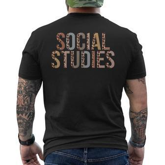 Leopard Social Studies Supplies Funny Back To School Mens Back Print T-shirt | Mazezy
