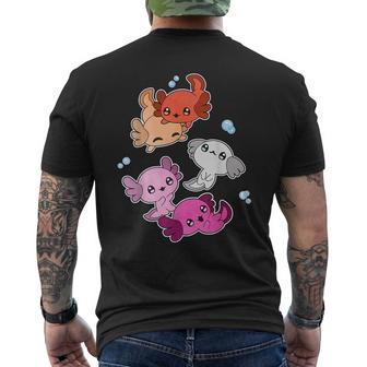 Lesbian Axolotl Lgbt Pride Flag Lgbt Gay Sapphic Pet Lover Mens Back Print T-shirt | Mazezy