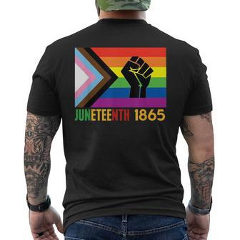Lesbian Junenth 1865 Lgbt Gay Pride Flag Black History Men's T-shirt Back Print | Mazezy CA