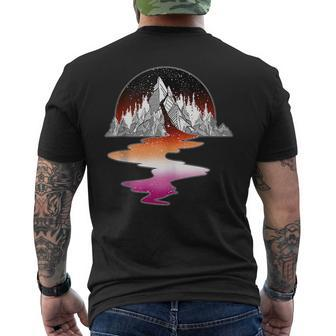 Lesbian River Mountain Lgbt With Gay Sapphic Pride Flag Mens Back Print T-shirt | Mazezy
