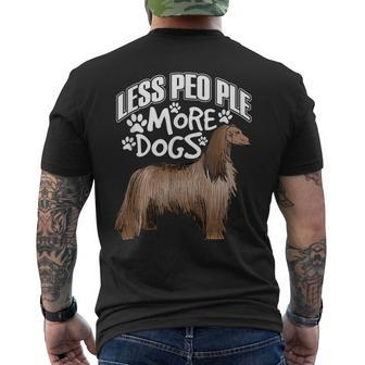 Less People More Dogs Afghan Hound Dogs Mens Back Print T-shirt - Thegiftio UK