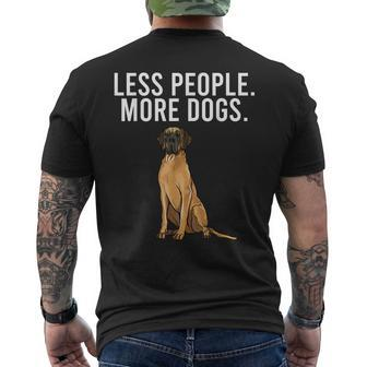 Less People More Dogs Brown Great Dane Funny Introvert Mens Back Print T-shirt - Thegiftio UK
