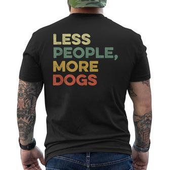 Less People More Dogs Mom Dad Funny Dog Lover Puppy Owner Mens Back Print T-shirt - Thegiftio UK