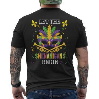Let The Shenanigans Begin Mardi Gras Men's T-shirt Back Print | Mazezy