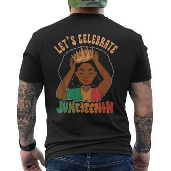 Lets Celebrate Junenth American Black African 1865 Us Mens Back Print T-shirt - Thegiftio UK