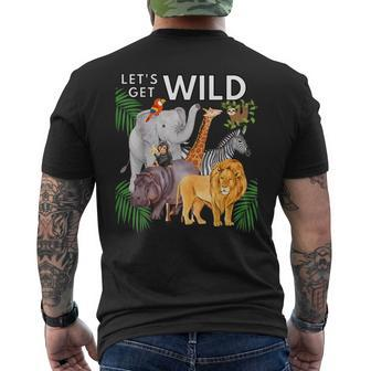 Lets Get Wild Animals Zoo Safari Party A Day At The Zoo Mens Back Print T-shirt - Seseable