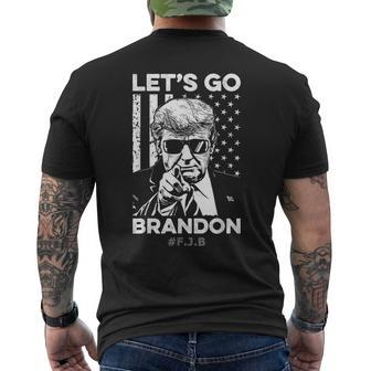 Lets Go Brandon Donal Trump Vintage Us Flag Funny Mens Back Print T-shirt | Mazezy CA