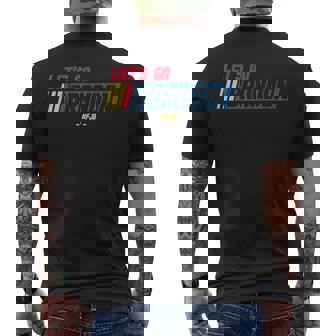 Lets Go Brandon Racing Car Us Flag Funny Gift Idea 80 90S 90S Vintage Designs Funny Gifts Mens Back Print T-shirt | Mazezy