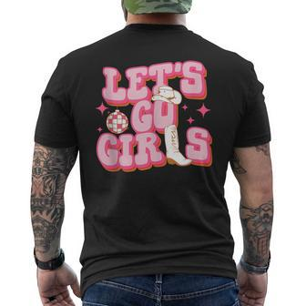 Lets Go Girls Cowboy Hat Cowgirl Boots Bachelorette Party Mens Back Print T-shirt | Mazezy