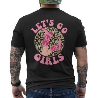 Lets Go Girls Leopard Cowgirl Boots Bachelorette Party Mens Back Print T-shirt | Mazezy