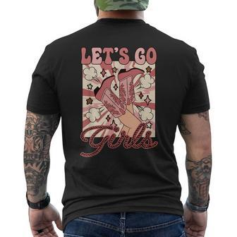 Lets Go Girls Western Cowgirl Bridal Bachelorette Party Mens Back Print T-shirt | Mazezy