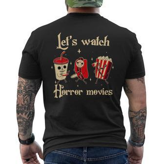 Let's Watch Horror Movies Halloween Costume Hot Dog Men's T-shirt Back Print - Monsterry UK