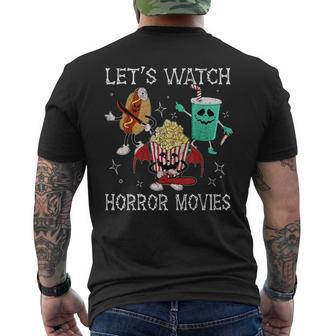 Let's Watch Horror Movies Spooky Ghost Scary Halloween Men's T-shirt Back Print - Thegiftio UK