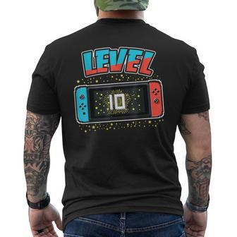 Level 10 Birthday Boy 10 Years Old Video Games Gift Mens Back Print T-shirt | Mazezy