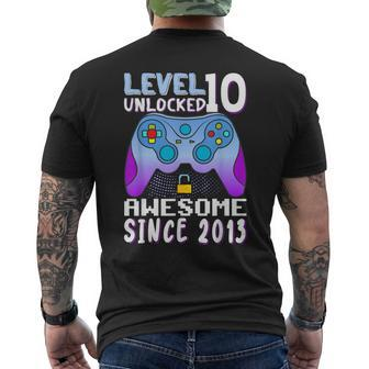 Level 10 Unlocked Awesome 2013 Video Game 10Rd Birthday Boy Men's T-shirt Back Print | Mazezy