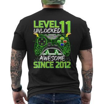 Level 11 Unlocked Awesome 2012 11Th Birthday Video Gamer Boy Mens Back Print T-shirt | Mazezy