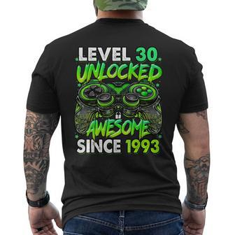 Level 30 Unlocked Awesome Since 1993 30Th Birthday Gaming Men's T-shirt Back Print - Seseable