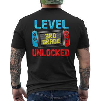 Level 3Rd Grade Unlocked Back To School First Day Boy Girl 3Rd Grade Funny Gifts Mens Back Print T-shirt | Mazezy