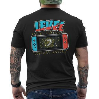 Level 7 Birthday Boy 7 Years Old Video Games Gift Mens Back Print T-shirt | Mazezy