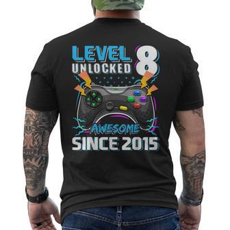 Level 8 Unlocked Awesome 2015 Video Game 8Th Birthday Boy Mens Back Print T-shirt - Seseable
