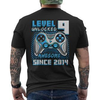 Level 9 Unlocked Awesome 2014 Video Game 9Th Birthday Boy Men's T-shirt Back Print - Seseable