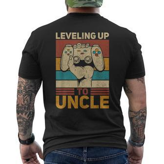 Leveling Up To Uncle Gamer Promoted To Uncle Funny Uncle Gift For Mens Mens Back Print T-shirt - Seseable