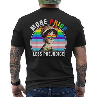 Lgbt Ally Gay Pride Clothers More Pride Less Prejudice Mens Back Print T-shirt | Mazezy