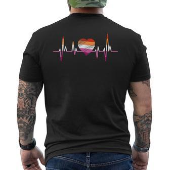 Lgbt & Lesbian Stuff Heart With Gay Pride Flag Lesbian Mens Back Print T-shirt - Seseable