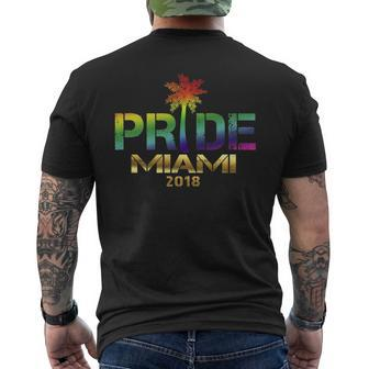 Lgbt Gay Pride 2018 Miami Mens Back Print T-shirt | Mazezy
