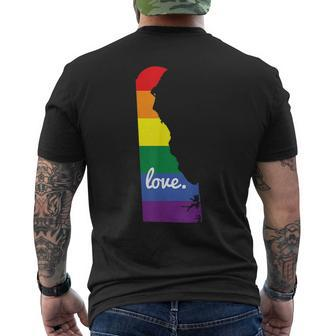Lgbt Gay Pride Delaware Love Mens Back Print T-shirt | Mazezy