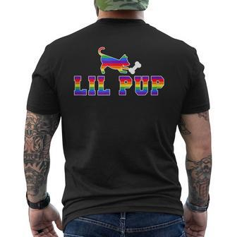Lgbt Gay Pride Lil Pup Dog Silhouette Mens Back Print T-shirt | Mazezy