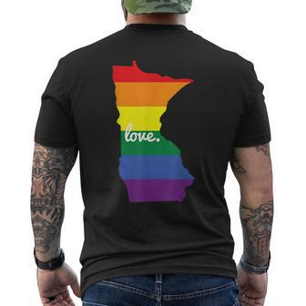 Lgbt Gay Pride Minnesota Love Mens Back Print T-shirt | Mazezy