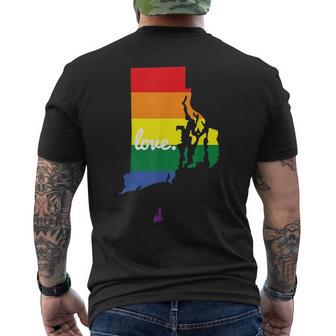 Lgbt Gay Pride Rhode Island Love Mens Back Print T-shirt | Mazezy