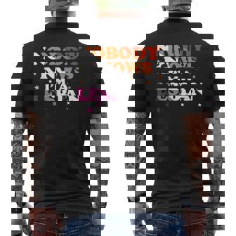 Lgbt Pride - Nobody Knows Im A Lesbian Mens Back Print T-shirt | Mazezy