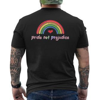 Lgbt Pride Pride Not Prejudice Mens Back Print T-shirt | Mazezy