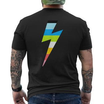 Lgbt Queer Flag Thunder Proud Support Mens Back Print T-shirt | Mazezy