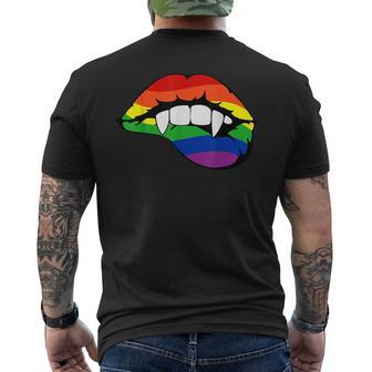 Lgbt Vampire Fangs Sexy Lips Costume Easy Halloween Gifts Mens Back Print T-shirt | Mazezy