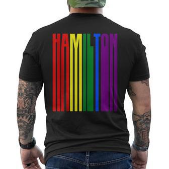 Lgbtq Flag Corols Hamilton Canada - Canadian Pride Mens Back Print T-shirt | Mazezy