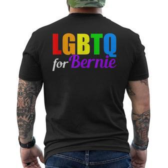 Lgbtq For Bernie Sanders 2020 Gay Pride Mens Back Print T-shirt | Mazezy