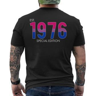 Lgbtq Gay Pride Month Bisexual Bi Pride Flag 1976 Birthday Mens Back Print T-shirt | Mazezy