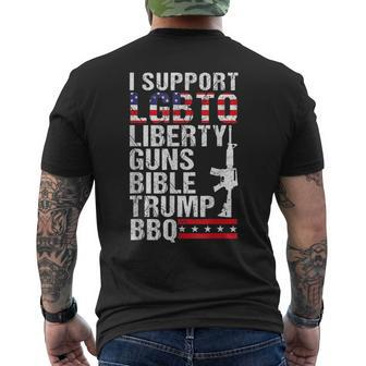 Lgbtq Liberty Guns Bible Trump Bbq Men's T-shirt Back Print - Seseable