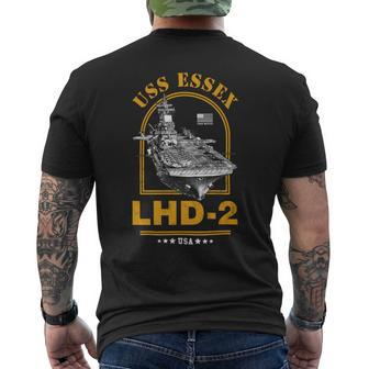 Lhd-2 Uss Essex Mens Back Print T-shirt - Monsterry