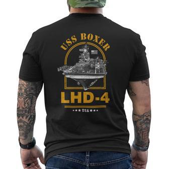 Lhd-4 Uss Boxer Mens Back Print T-shirt - Monsterry AU