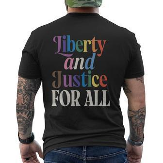 Liberty And Justice For All Gay Pride Queer Trans Rights  Pride Month Funny Designs Funny Gifts Mens Back Print T-shirt