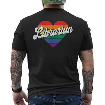 Librarian - Lgbtq Pride Month School Library Bookworm Reader Mens Back Print T-shirt | Mazezy